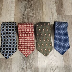 Elegant Men's Tie Set - Blue, Red, Green, and Navy